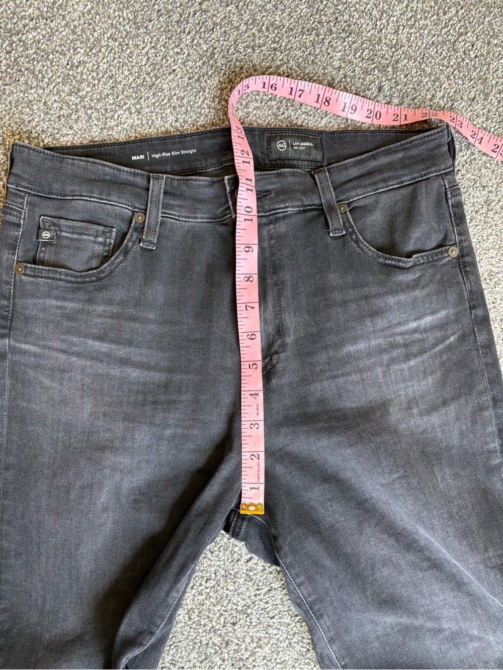 AG Adriano Goldschmied Mari Slim Straight Black Jeans Elevated Basic Size 31 - Picture 5 of 10